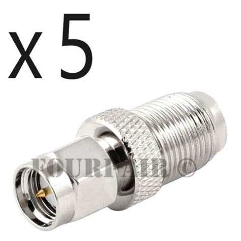 5 Pack Sma Male Plug To F Type Female Jack Rf Coax Adapter Converter Connector Ebay