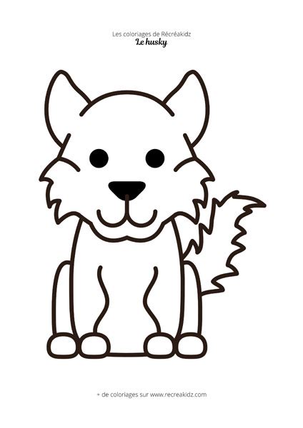 Coloriage Husky Cp Dessin Colorier Imprimer En Pdf