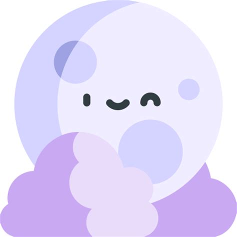 Full Moon Kawaii Flat Icon