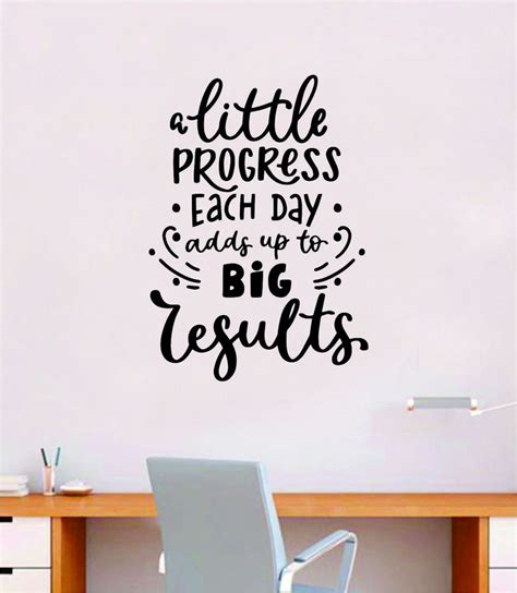 Progress Big Results Quote Wall Decal Sticker Bedroom Room Art Vinyl