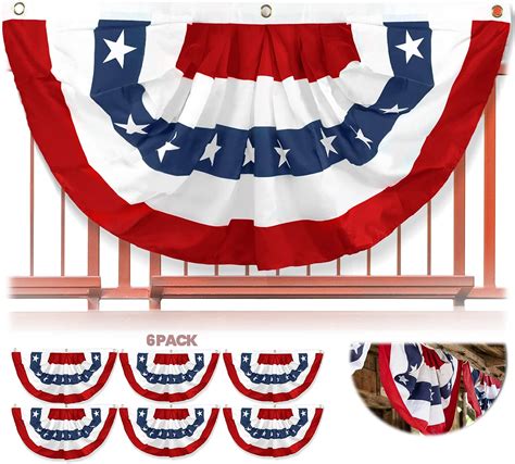 Anley Usa Pleated Fan Flag 3x6 Ft American Us Bunting