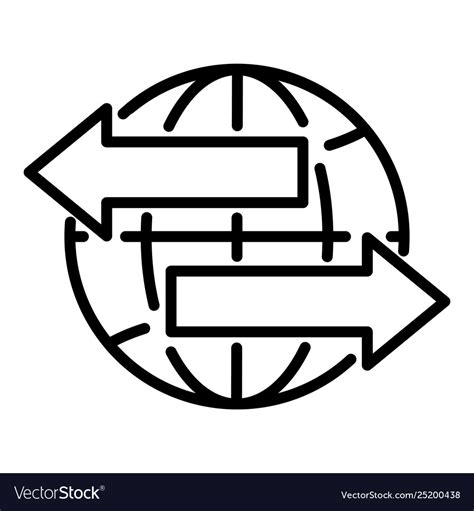 Global export icon outline style Royalty Free Vector Image