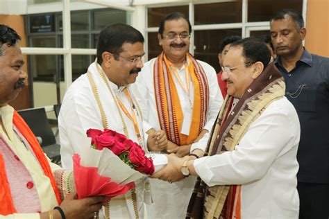 Honble Bjp National President Shri Jp Nadda On Arrival At Bhubaneshwar Airpor Odisha