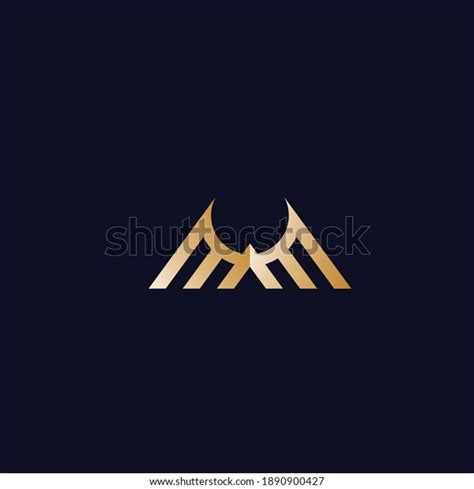 Luxury Elegant Gold Letter M Vector Stock Vector Royalty Free