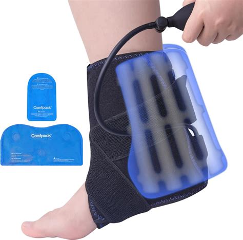 Amazon Comfpack Ankle Ice Pack Wrap Compression For Pain Relief