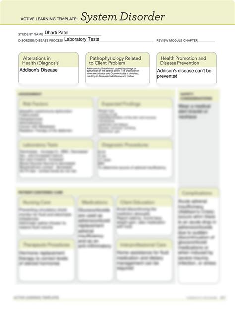 Solution System Disorder Template Ati Endocrine Studypool