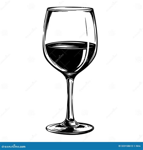 Glass Of Wine Hand Drawn Sketch Illustration Stock Vector