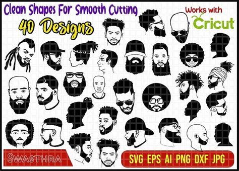 40 Afro Man Svg Bundle Clipart For Black Men