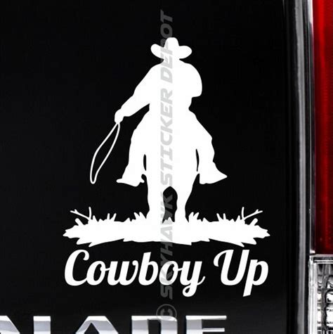 Cowboy Up Bumper Sticker Vinyl Decal Wild West Western Country Boy