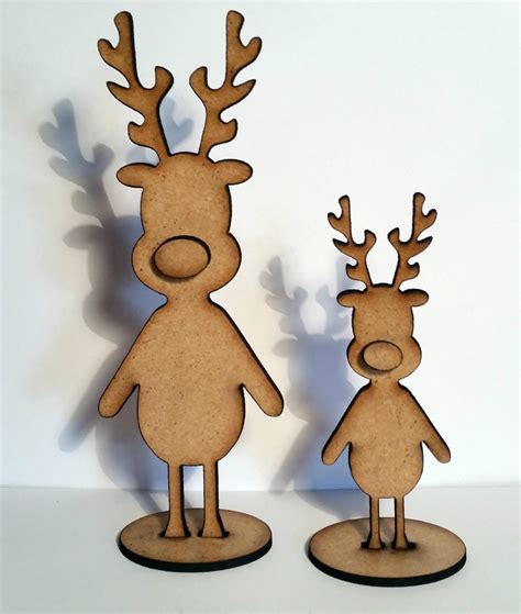 Free Standing Reindeer Christmas Craft Blank Laser Cut Wooden MDF Gift ...