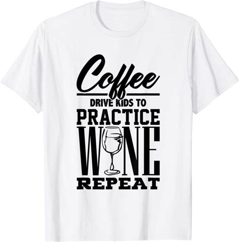 Coffee Wine Cute Mothers Day Soccer Football Funny Mom Gag T Shirt Men