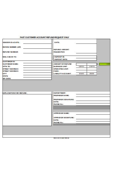 FREE 13 Refund Request Form Samples PDF MS Word Google Docs Excel