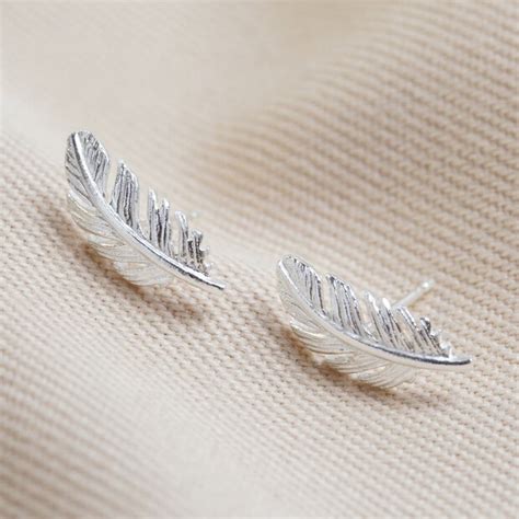 Silver Feather Earrings Women S Jewellery Lisa Angel