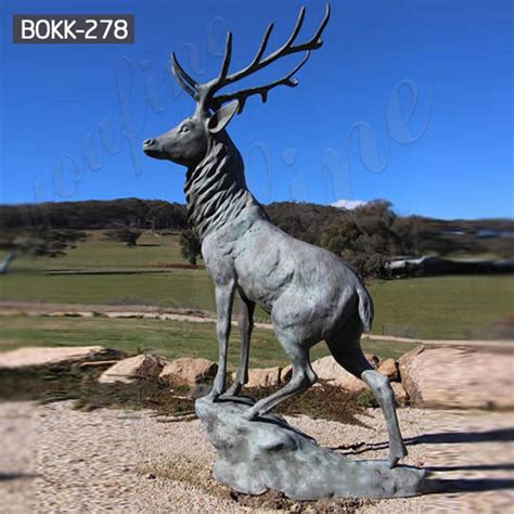 Outdoor Patina Life Size Bronze Elk Statues For Sale Bokk 278