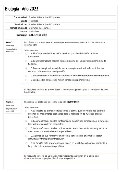 Cuestionario De Autoevaluaci N Del Tp Pregunta Incorrecta Se