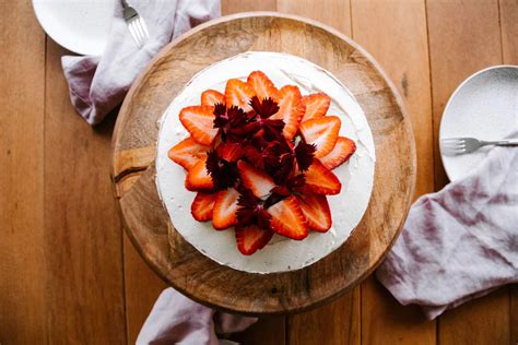 Strawberry And Cream Naked Tiered Cake Smor Home