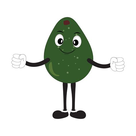 Cartoon Avocados Mascot Characters Hand Drawn Doodle Style Cartoon