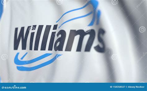 Flying Flag With Williams Companies Logo Close Up Editorial Loopable