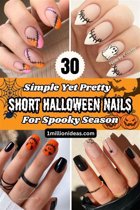 Simple Yet Pretty Short Halloween Nails For Spooky Season