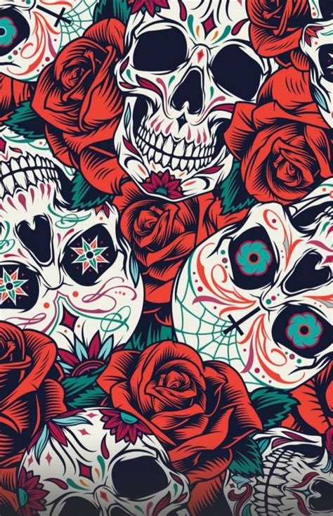 Skulls & Roses Wallpaper