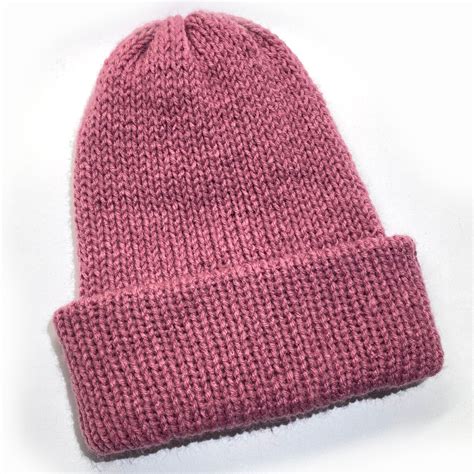 Knitted Double Layer Beanie Sentro Knitting Machine Beanie Brimmed