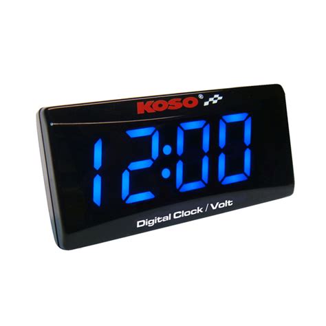 Koso Super Slim Digital Voltmeter Clock With Blue Backlight