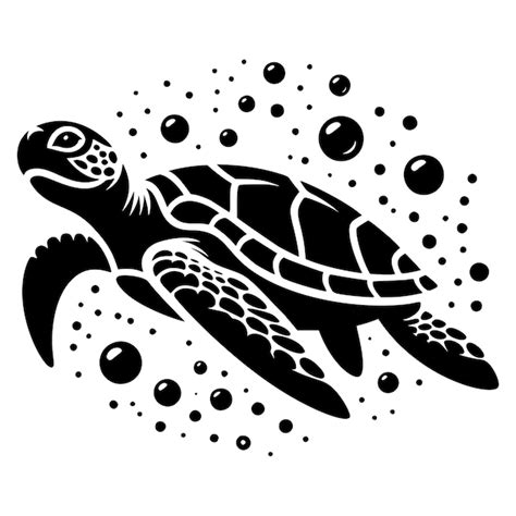 Premium Vector | Silhouette of a Sea Turtle