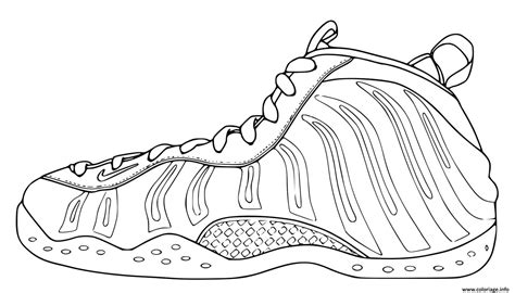 Coloriage Basket Nike Facile Dessin Basket à imprimer