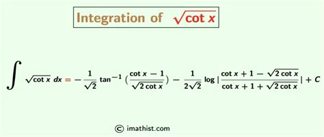 How To Integrate Square Root Cotx Find ∫√cotx Dx Imath