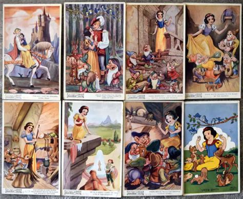 Vintage Walt Disney Snow White And Seven Dwarfs Postcard Collection