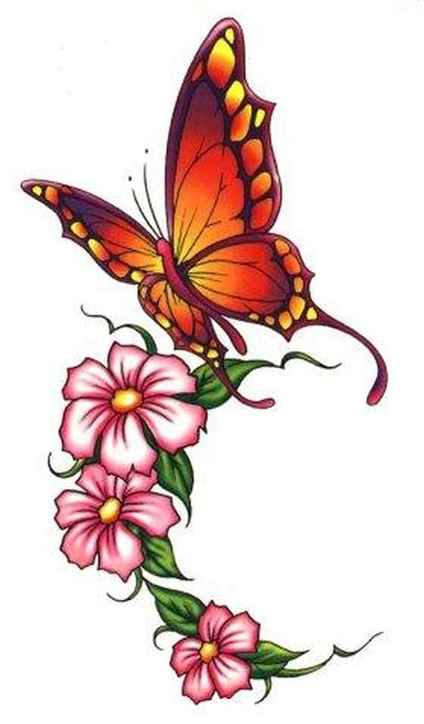 Beautiful Butterfly Flowers Tattoo Design Find And Save Ideas About