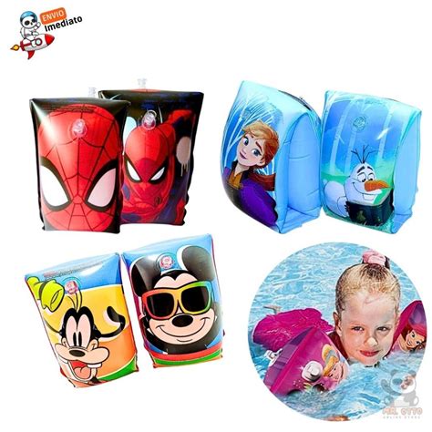 Boia de Braço Inflável Infantil Homem Aranha Mickey Mouse Minnie Frozen