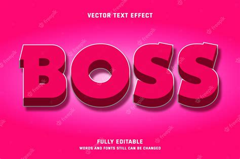 Premium Vector Boss 3d Realistic Text Effect