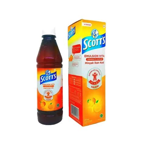 SCOTT S EMULSION VITA ORANGE 400 ML Kegunaan Efek Samping Dosis Dan