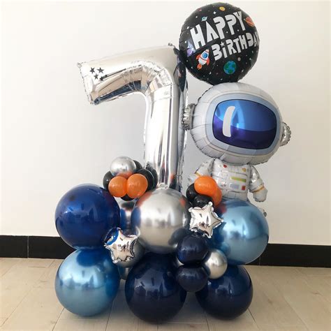 7th Birthday Astronaut Balloon Bouquet