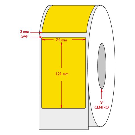 Etiqueta Adhesiva Amarilla 75x121 Mm Rkl Soluciones En Etiquetas