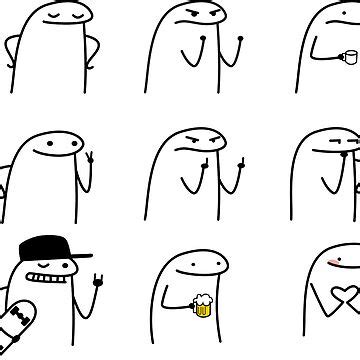 Set Of Nine Flork Meme Stickers Sticker For Sale By Ramonparaiba