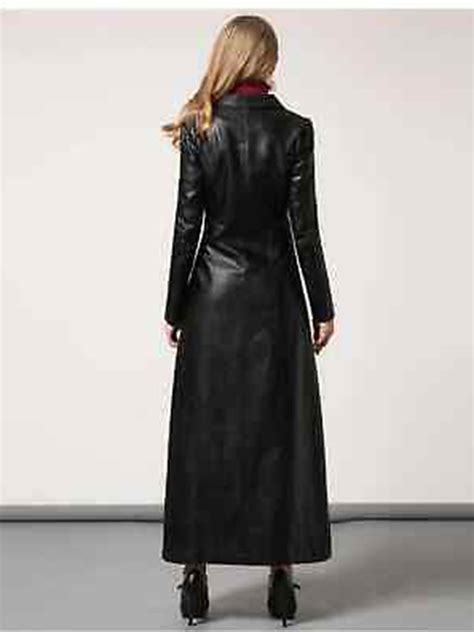 Women S Black Leather Trench Coat Tomilor