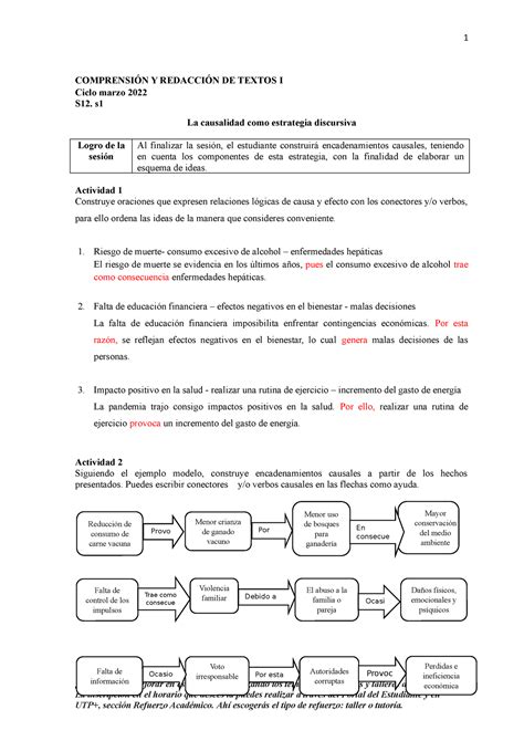 S12 s1 La causalidad como estrategia discursiva 1 COMPRENSIÓN Y