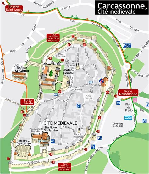 plan de la cité médiévale de Carcassonne Ville de carcassonne