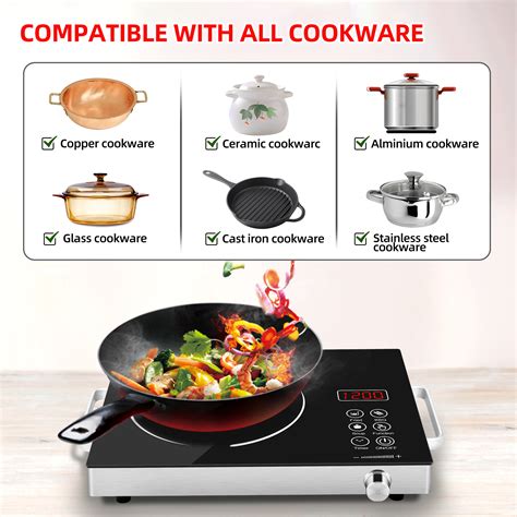 Electric Infrared Induction Cooktop Stove,Power range from 100W to 3500W,Compatible with All ...