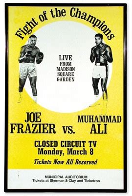 1971 Ali vs. Frazier Closed Circuit TV Poster (14x22" framed)