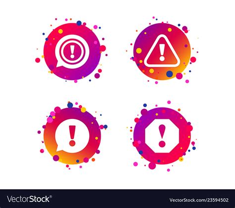 Attention Icons Exclamation Speech Bubble Vector Image