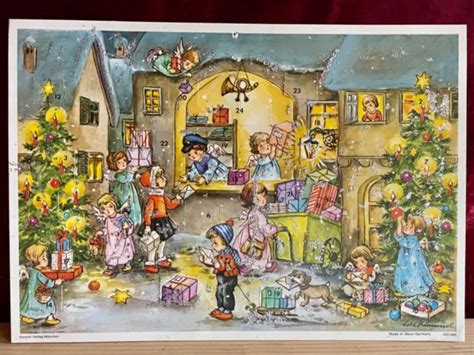 Alter Adventskalender Korsch W Germany Lore Hummel Engel Post Eur