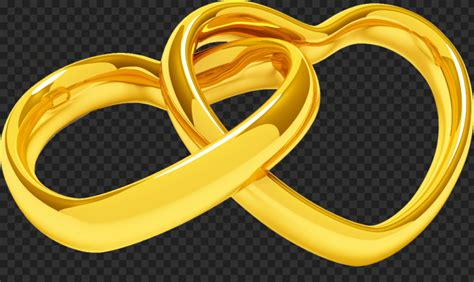 Yellow Gold Wedding Two Heart Shape Rings Citypng