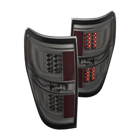 Anzo® Ford F 150 2012 Chrome Smoke G2 Fiber Optic Led Tail Lights