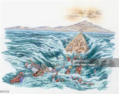 Illustration The Red Sea Covering The Chariots And Horsemen Of Pharaohs ...