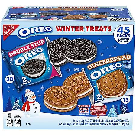 Oreo Sandwich Cookie Winter Treats Gingerbread Flavor Variety Pack (45 ...