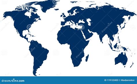 Mapa Del Mundo Azul En Blanco Ilustraci N Del Vector Ilustraci N De