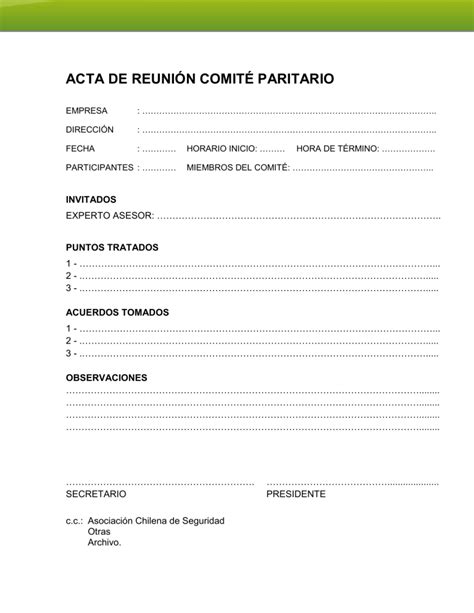 Acta De Reunion Simple